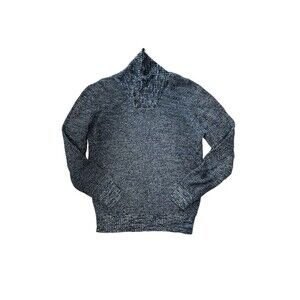 Levis Men Medium Blue Shawl Neck Sweater Coupe Fit Pullover Cozy Grandpacore